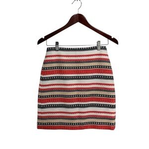 2/$40 LOFT Petite Textured Striped Mini Skirt 100% Cotton Boho